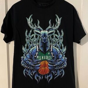 Game Garment NBA Milwaukee Bucks Made In USA T-Shirt Men’s Large